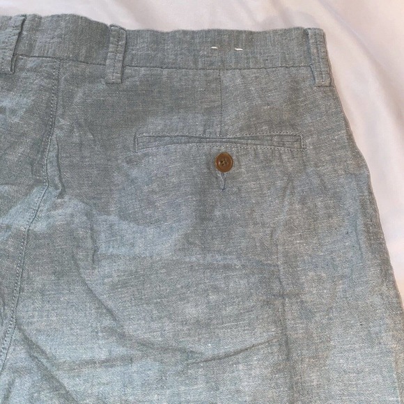 J Crew Rivington Linen Blend Shorts Mens Size 34W Blue Flat Front - Picture 9 of 13